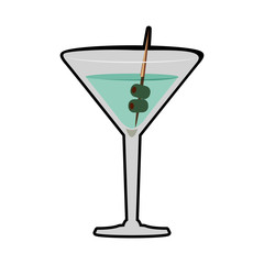 Drink and alcohol concept represented by cocktail glass icon. Isolated and flat illustration