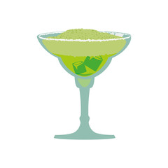Drink and alcohol concept represented by cocktail glass icon. Isolated and flat illustration