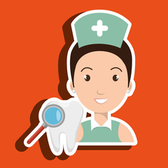 nurse tooth search medical vector illustration eps 10