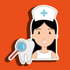 nurse tooth search medical vector illustration eps 10