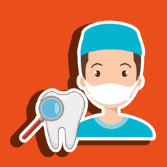 nurse tooth search medical vector illustration eps 10