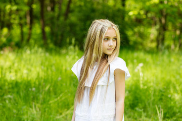 Fototapeta premium Portrait cute blonde girl