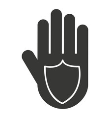 Fototapeta premium hand human stop shield silhouette