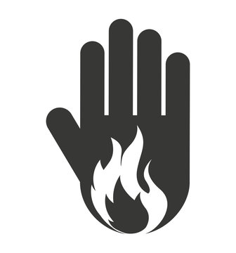 Hand Human Stop Fire Flame Silhouette