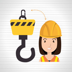 woman construction tool work vector illustration graphic