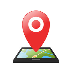 Location symbol, application for smartphones, vector illustration on white background