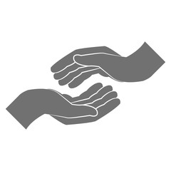 flat design open hand icon vector illustration