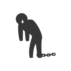 Pictogram concept represented by guilty and jail icon. Isolated and flat illustration