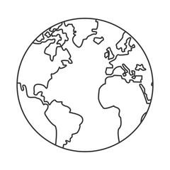 flat design earth globe icon vector illustration