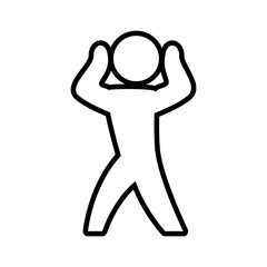 Person concept represented by male pictogram icon. Isolated and flat illustration