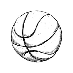 Basketball concept represented by ball icon. Isolated and sketch illustration © djvstock