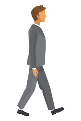 flat design businessman walking icon vector illustration