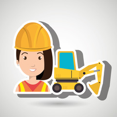 Obraz na płótnie Canvas woman construction tool work vector illustration graphic