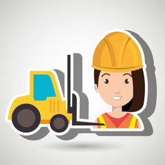 Obraz na płótnie Canvas woman construction tool work vector illustration graphic