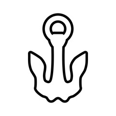 Sea lifestyle and nautical concept represented by silhouette anchor icon. Isolated and flat illustration