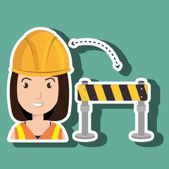 woman construction tool work vector illustration graphic