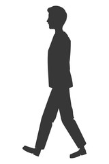 Fototapeta na wymiar flat design businessman walking icon vector illustration