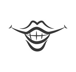 Expression and part of body concept represented by mouth and smile icon. Isolated and flat illustration