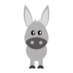 Obraz na płótnie Canvas flat design cute donkey cartoon icon vector illustration