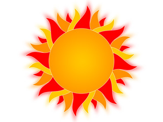 Symbol of the sun on a white background