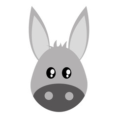 flat design cute donkey cartoon icon vector illustration