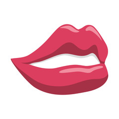 Expression and part of body concept represented by lips icon. Isolated and flat illustration