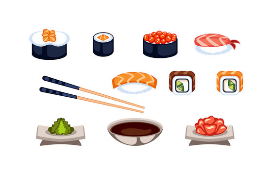 Sushi food vector isolated