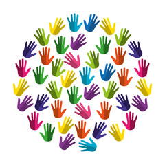 hands human diversity colors icon
