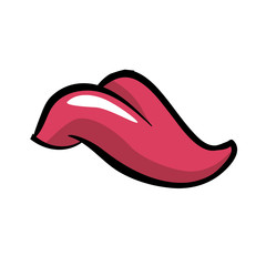 Expression and part of body concept represented by tongue icon. Isolated and flat illustration © djvstock