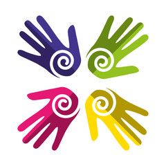 hands human diversity colors icon