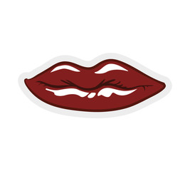 Expression and part of body concept represented by lips icon. Isolated and flat illustration