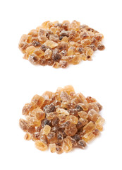 Pile of brown rock sugar crystals