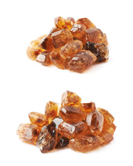 Pile of brown rock sugar crystals