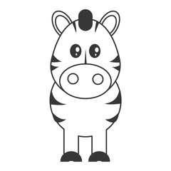 flat design cute zebra cartoon icon vector illustration