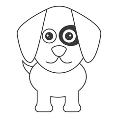 flat design cute dog cartoon icon vector illustration