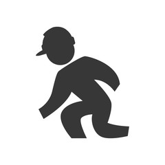 Repair and construction concept represented by constructer pictogram with helmet icon. Isolated and flat illustration