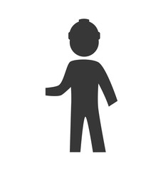 Repair and construction concept represented by constructer pictogram with helmet icon. Isolated and flat illustration