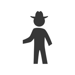 Person concept represented by pictogram with hat icon. Isolated and flat illustration