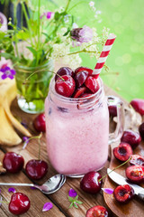 Fresh homemade healthy berry smoothie