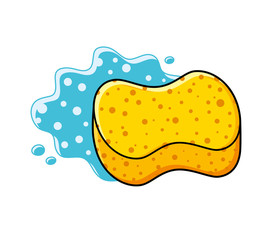 Yellow sponge illustration.
