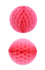 Honeycomb pom-pom ball decoration isolated