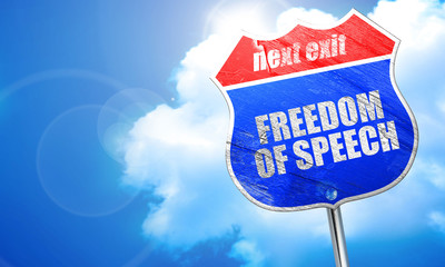 freedom of speech, 3D rendering, blue street sign