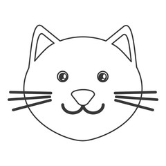 flat design cute cat cartoon icon vector illustration