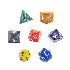 Set of roleplaying dices isolated