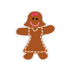 Bakery concept represented by cookie doll icon. Isolated and flat illustration
