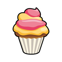 Bakery concept represented by muffing cupcake icon. Isolated and flat illustration