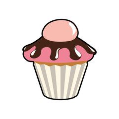 Bakery concept represented by muffing cupcake icon. Isolated and flat illustration