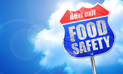 food safety, 3D rendering, blue street sign