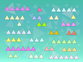 Conjunto de triângulos coloridos - obrazy, fototapety, plakaty
