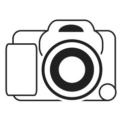 flat design digital photographic camera icon vector illustration